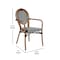 Flash Furniture Lourdes Thonet French Bistro Stacking Chair w/Arms, Blk and Wht PE Rattan and Bamboo Print Alum Frm SDA-AD642002A-BKWH-NAT-GG - alternate 9